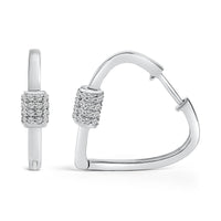 10K Gold 3/8 Cttw Lab Grown Diamond Heart Shaped Huggie Hoop Earrings