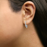 10K Gold 3/8 Cttw Lab Grown Diamond Heart Shaped Huggie Hoop Earrings