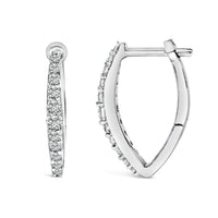 10K Gold 1/4 Cttw Lab Grown Diamond Heart Shaped Huggy Hoop Earrings