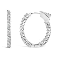 14K Gold 1.0 Cttw Oval Lab Grown Diamond Hoop Earrings