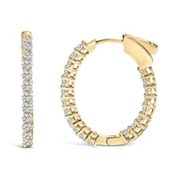 14K Gold 1.0 Cttw Oval Lab Grown Diamond Hoop Earrings