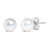 14K Yellow Gold 7-7.5MM Akoya Cultured Pearl Solitaire Stud Earrings