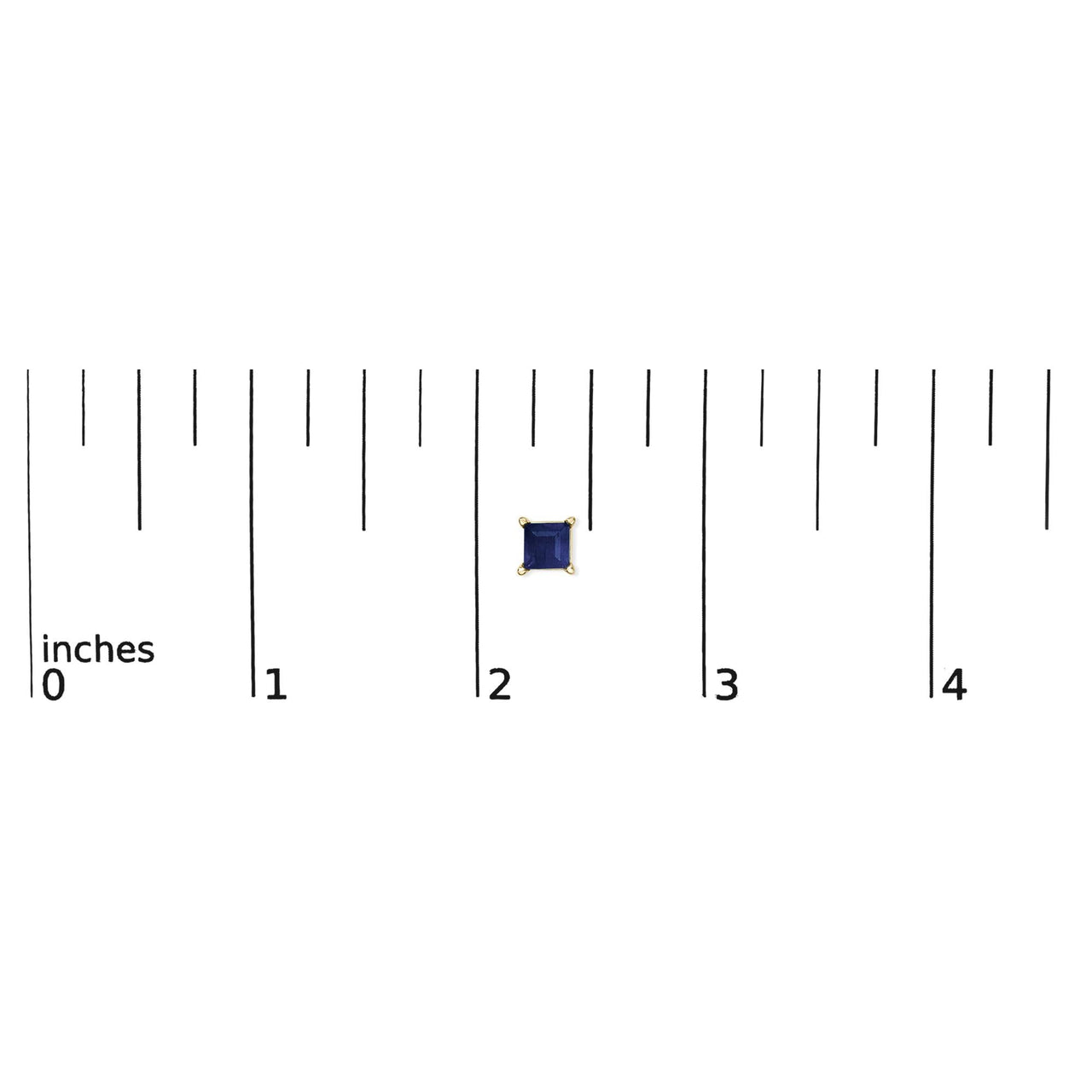 14K Gold 5x5MM Princess Cut Gemstone Solitaire Stud Earrings