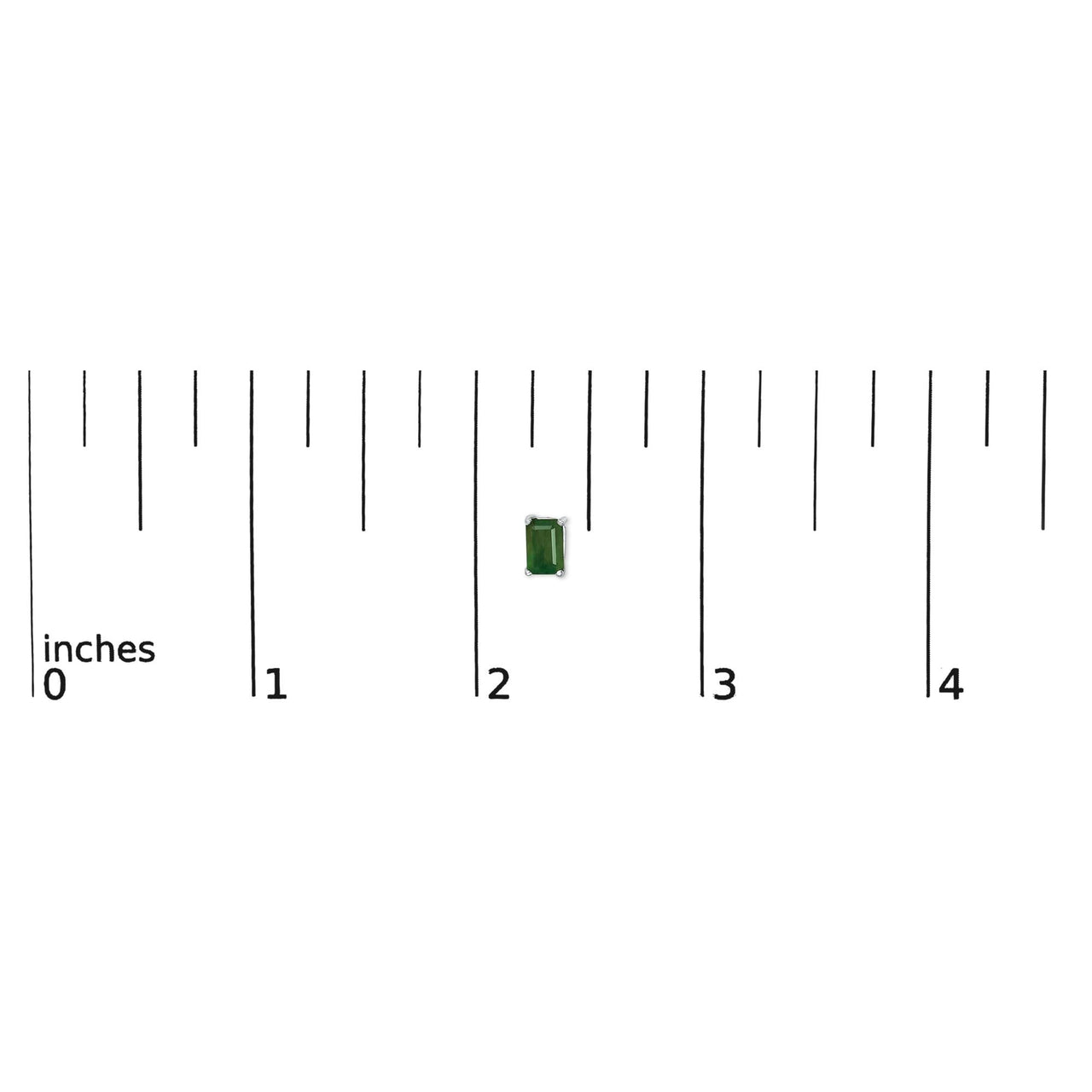 14K Gold 6x4MM Emerald Shaped Gemstone Solitaire Stud Earrings