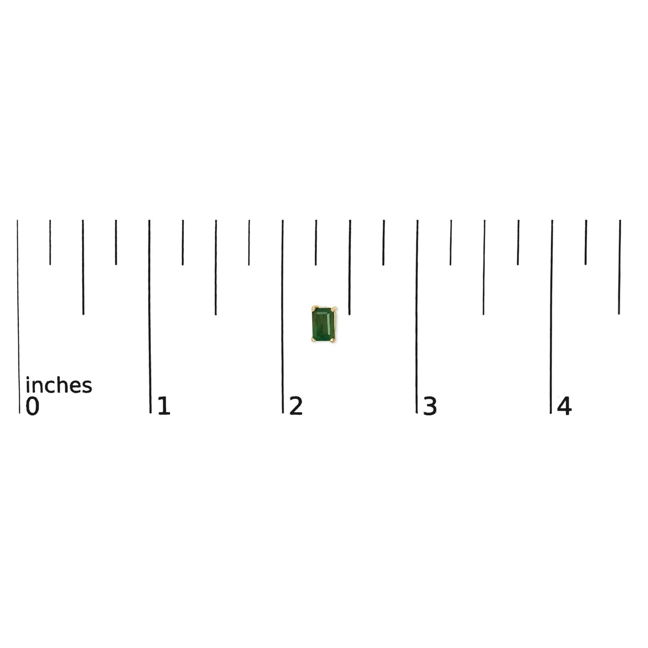 14K Gold 6x4MM Emerald Shaped Gemstone Solitaire Stud Earrings