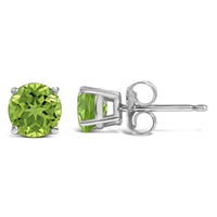 14K Gold 5X5MM Round Gemstone Solitaire Stud Earrings
