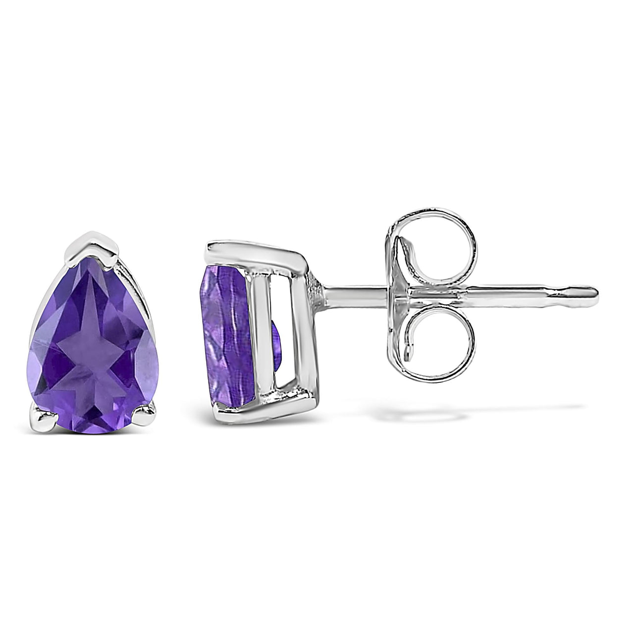 14K Gold 6x4MM Pear Shaped Gemstone Solitaire Stud Earrings