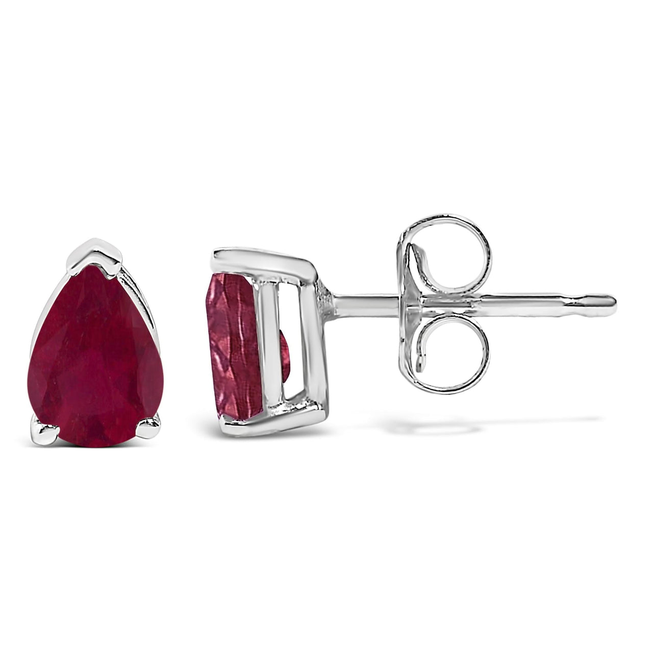 14K Gold 6x4MM Pear Shaped Gemstone Solitaire Stud Earrings