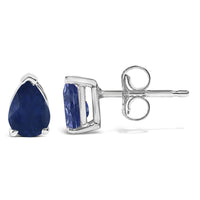 14K Gold 6x4MM Pear Shaped Gemstone Solitaire Stud Earrings