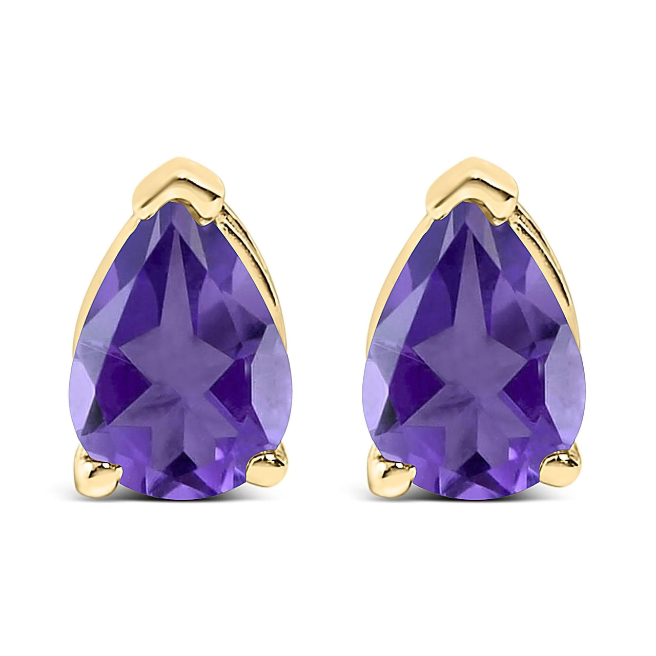 14K Gold 6x4MM Pear Shaped Gemstone Solitaire Stud Earrings