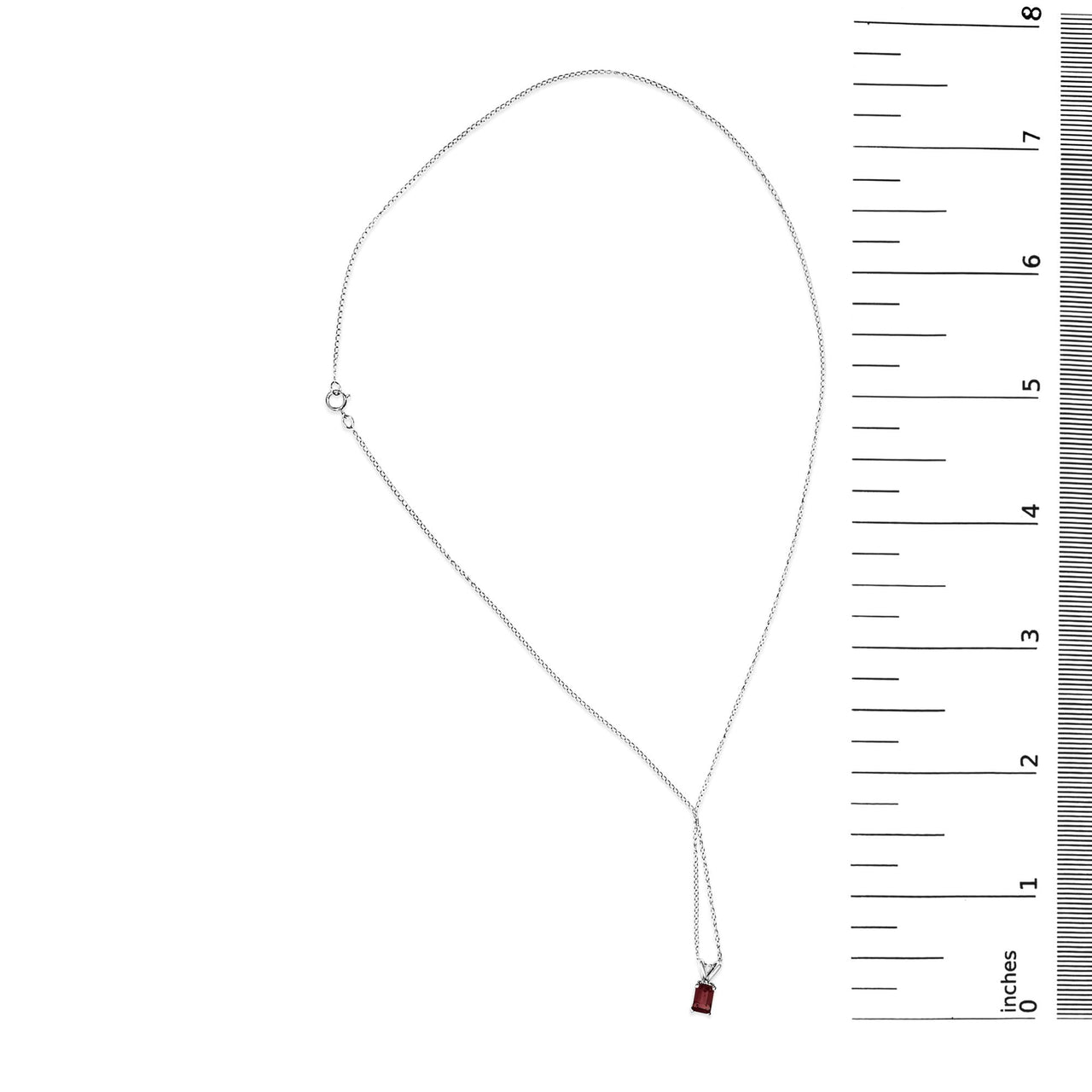 14K Gold 6x4MM Emerald Cut Gemstone Solitaire Pendant Necklace