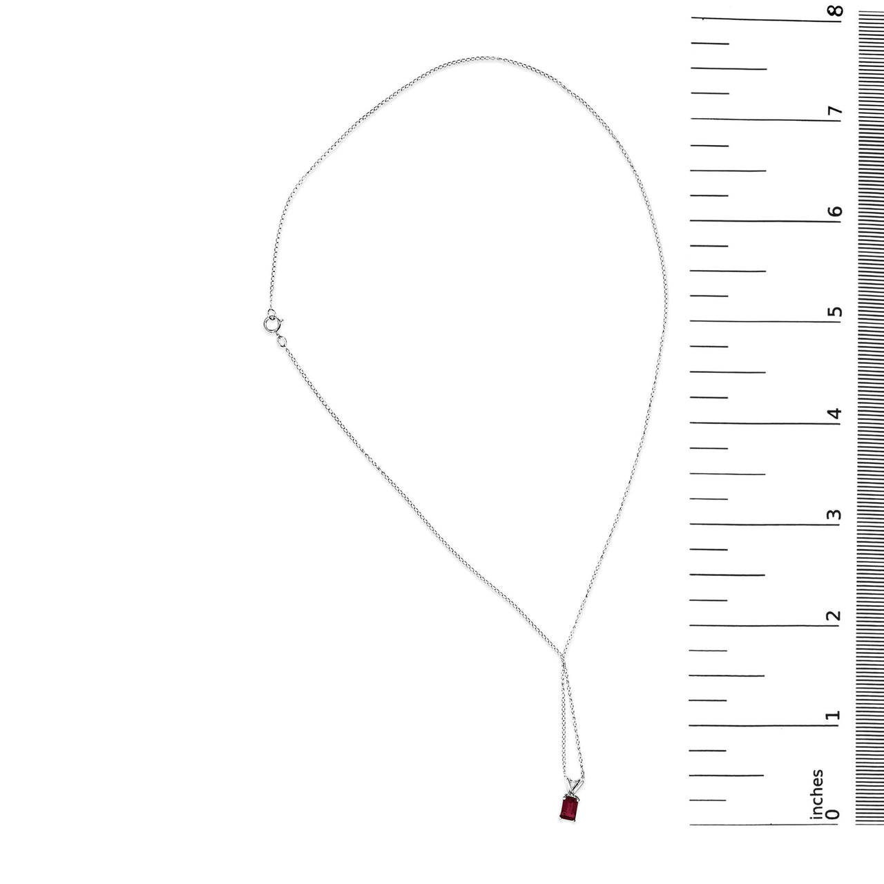 14K Gold 6x4MM Emerald Cut Gemstone Solitaire Pendant Necklace