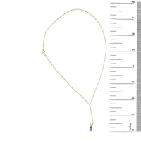 14K Gold 6x4MM Emerald Cut Gemstone Solitaire Pendant Necklace