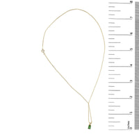 14K Gold 6x4MM Emerald Cut Gemstone Solitaire Pendant Necklace