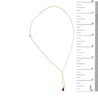 14K Gold 6x4MM Emerald Cut Gemstone Solitaire Pendant Necklace