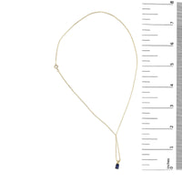 14K Gold 6x4MM Emerald Cut Gemstone Solitaire Pendant Necklace