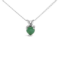 14K Gold 5X5 MM Heart Shaped Gemstone Solitaire Pendant Necklace