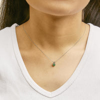 14K Gold 5X5 MM Heart Shaped Gemstone Solitaire Pendant Necklace