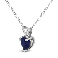 14K Gold 5X5 MM Heart Shaped Gemstone Solitaire Pendant Necklace