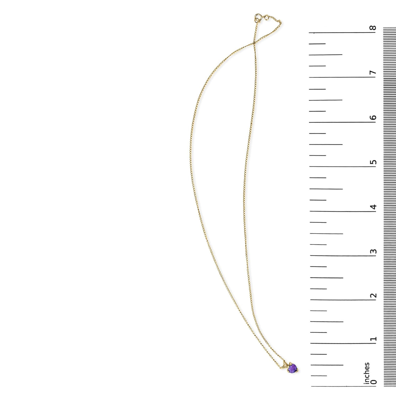 14K Gold 5X5 MM Heart Shaped Gemstone Solitaire Pendant Necklace