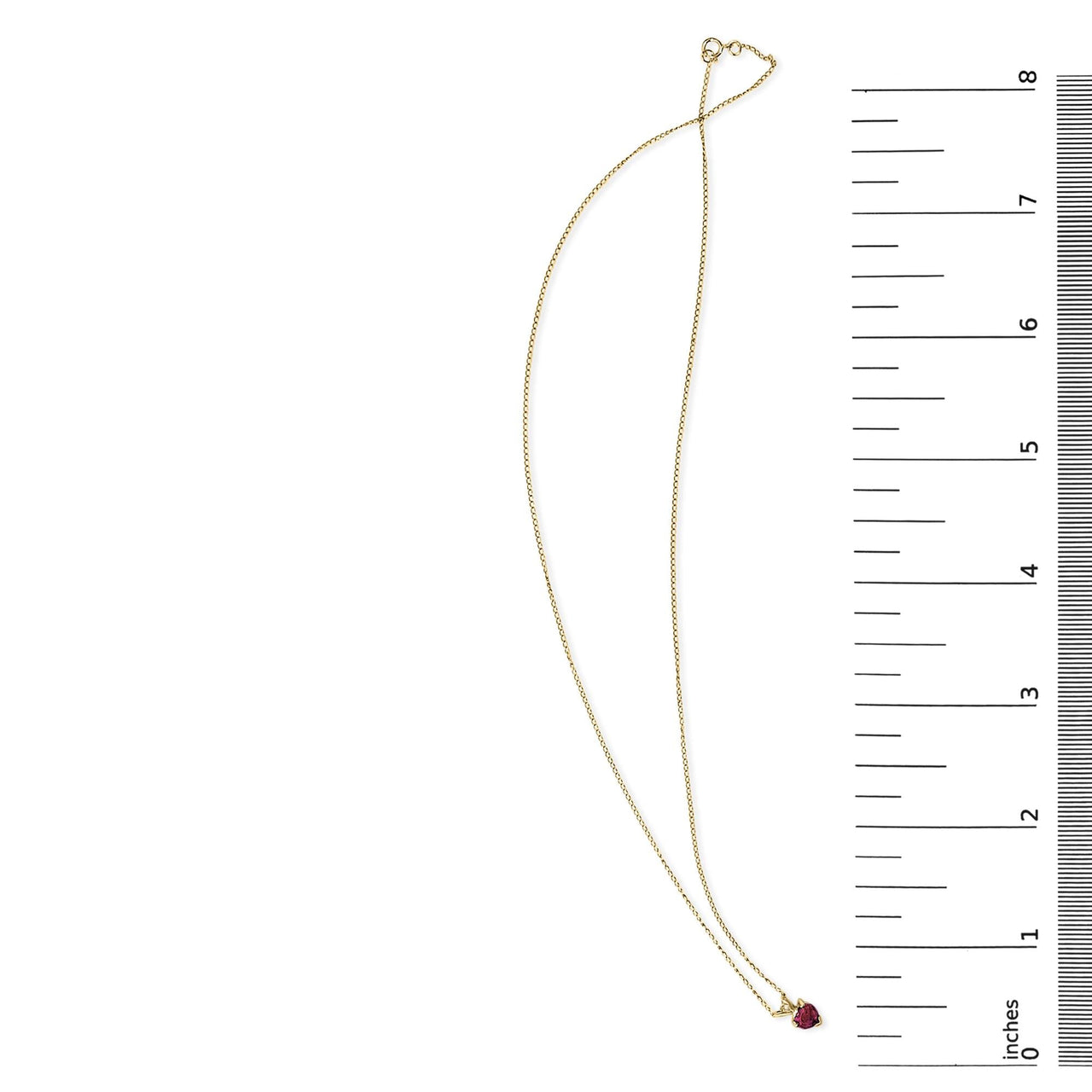 14K Gold 5X5 MM Heart Shaped Gemstone Solitaire Pendant Necklace