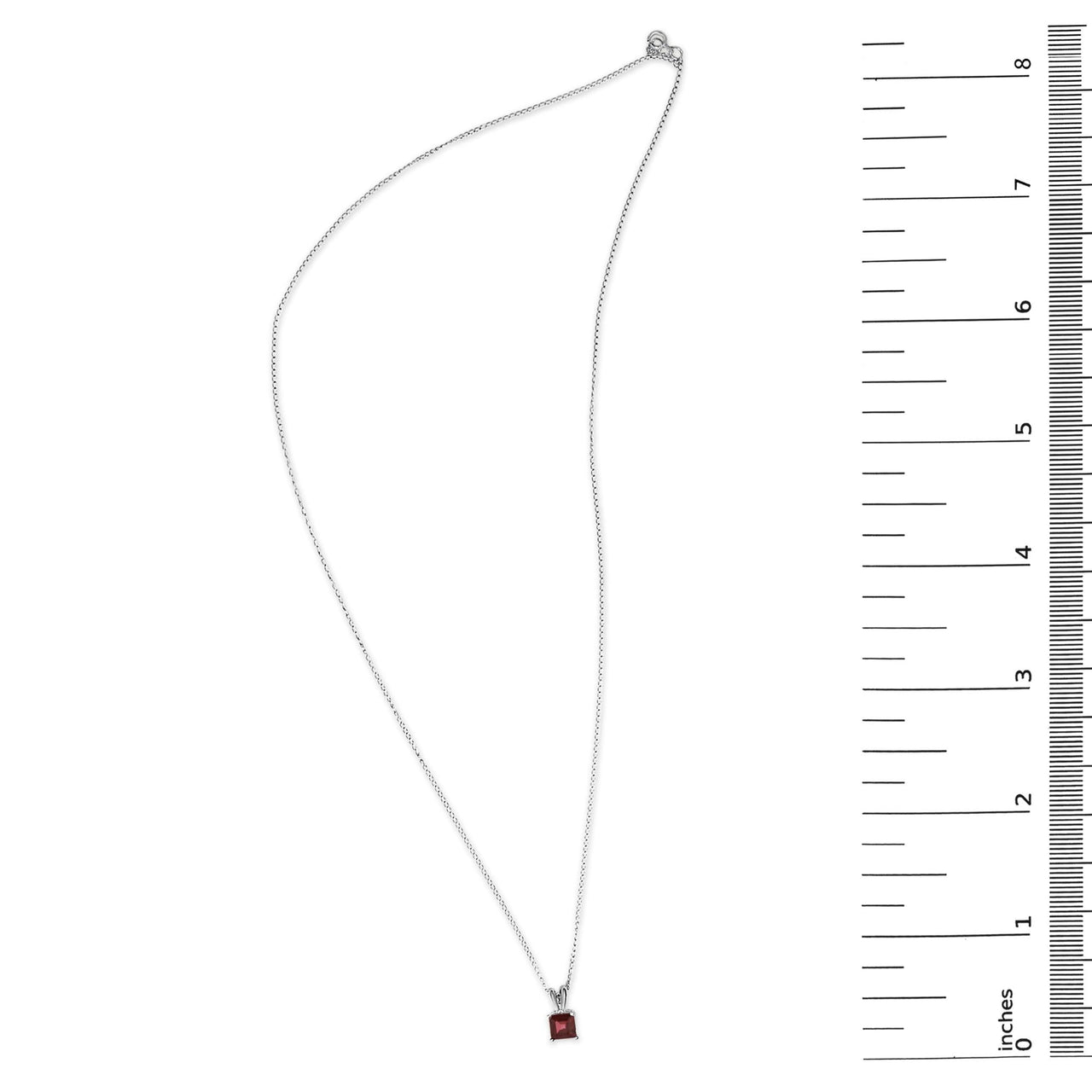 14K Gold 5x5 MM Square Shaped Gemstone Solitaire Pendant Necklace