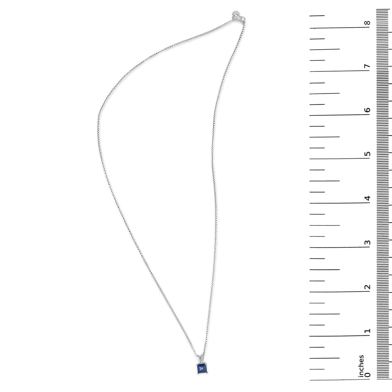 14K Gold 5x5 MM Square Shaped Gemstone Solitaire Pendant Necklace