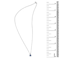 14K Gold 5x5 MM Square Shaped Gemstone Solitaire Pendant Necklace