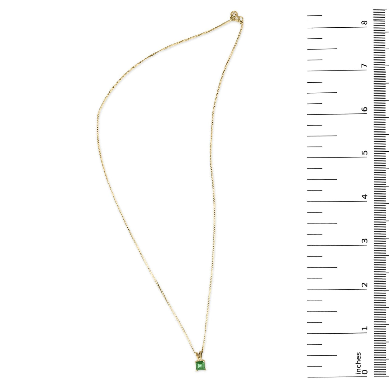 14K Gold 5x5 MM Square Shaped Gemstone Solitaire Pendant Necklace