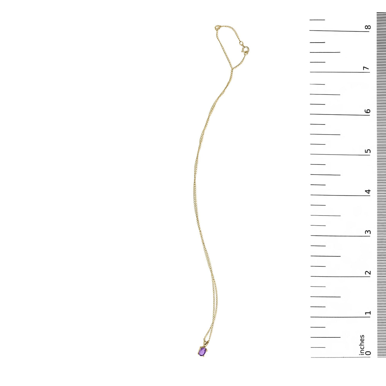 14K Gold 6x4MM Oval Shaped Gemstone Solitaire Pendant Necklace