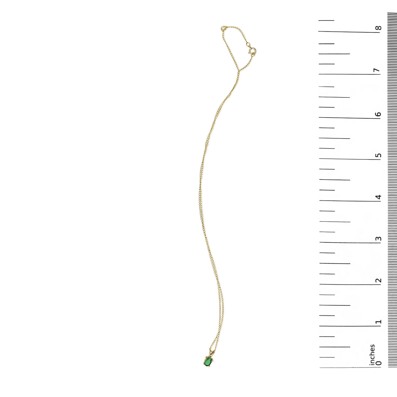 14K Gold 6x4MM Oval Shaped Gemstone Solitaire Pendant Necklace