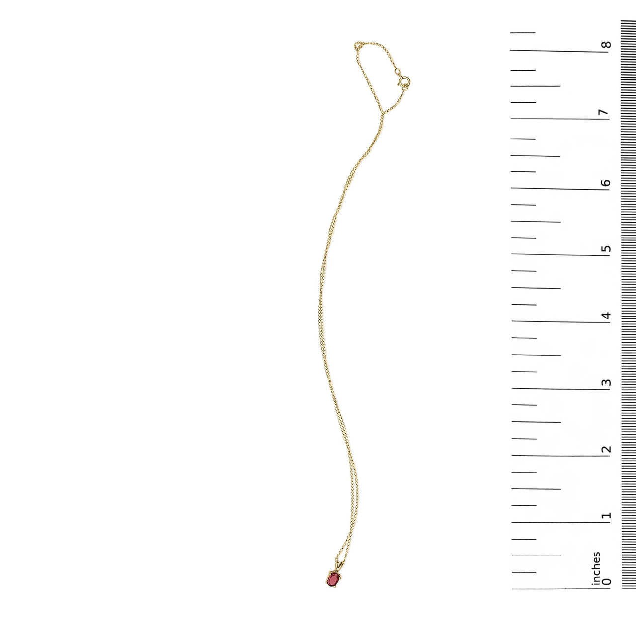 14K Gold 6x4MM Oval Shaped Gemstone Solitaire Pendant Necklace