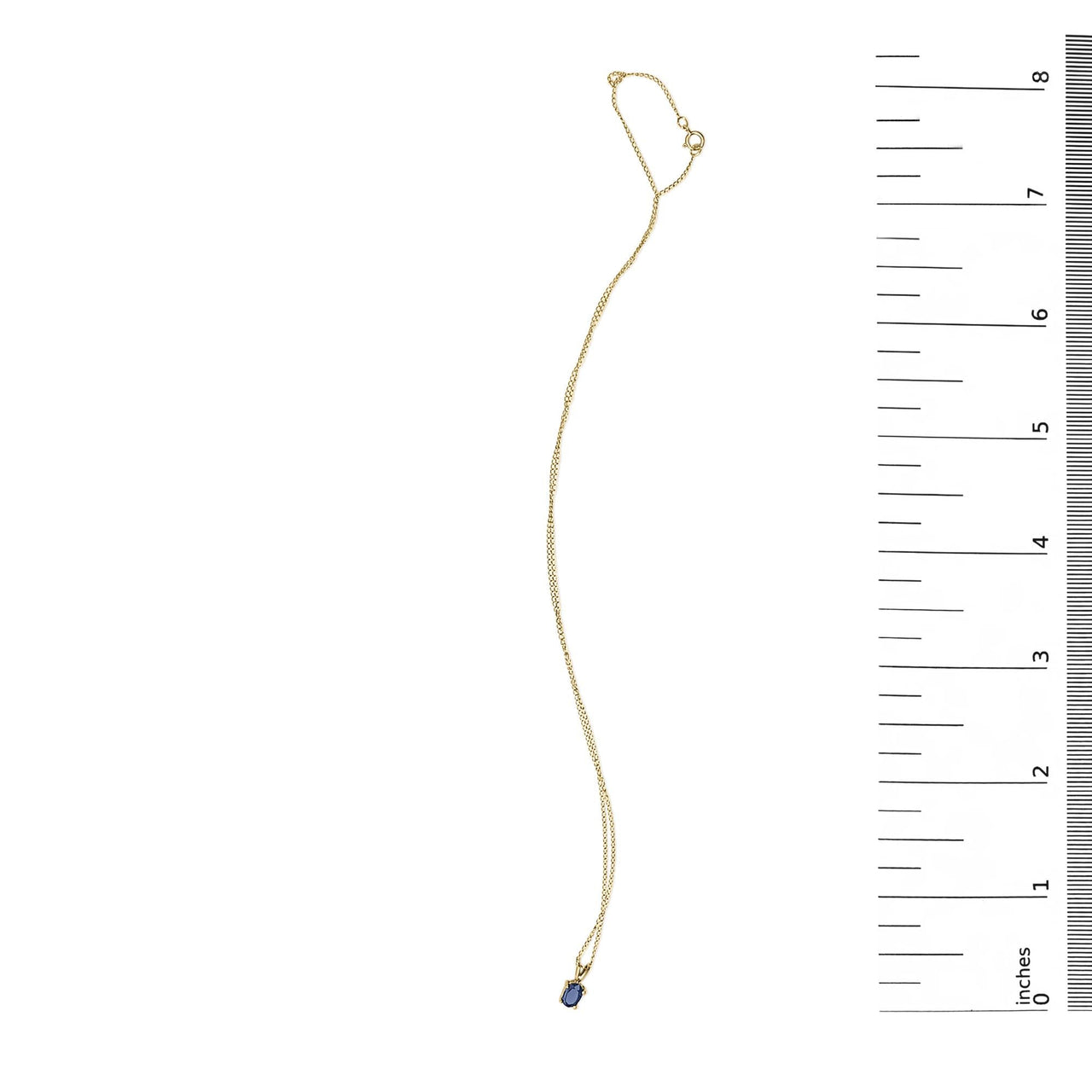 14K Gold 6x4MM Oval Shaped Gemstone Solitaire Pendant Necklace