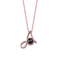 A-Z 26 Letters Custom Projection Necklace 925 Sterling Silver