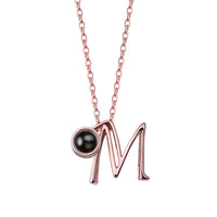 A-Z 26 Letters Custom Projection Necklace 925 Sterling Silver