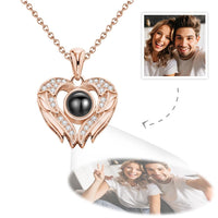 Personalized Angel Wings Photo Projection Necklace