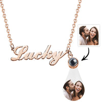 Custom Signature Lucky Name And Picture Projection Necklace Great Gift