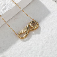 Custom Projection Necklace Engraved Forever Love Infinity Necklace Silver