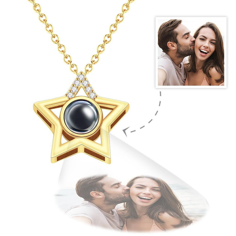Custom Photo Projection Necklace Star Photo Pendant Necklace Commemorative Gift