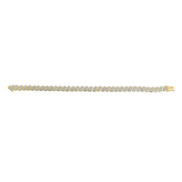 10K Yellow Gold Plated .925 Sterling Silver 1/2 Cttw Diamond Oval Link Bracelet (I-J Color, I3 Clarity) - 7.75 Inches