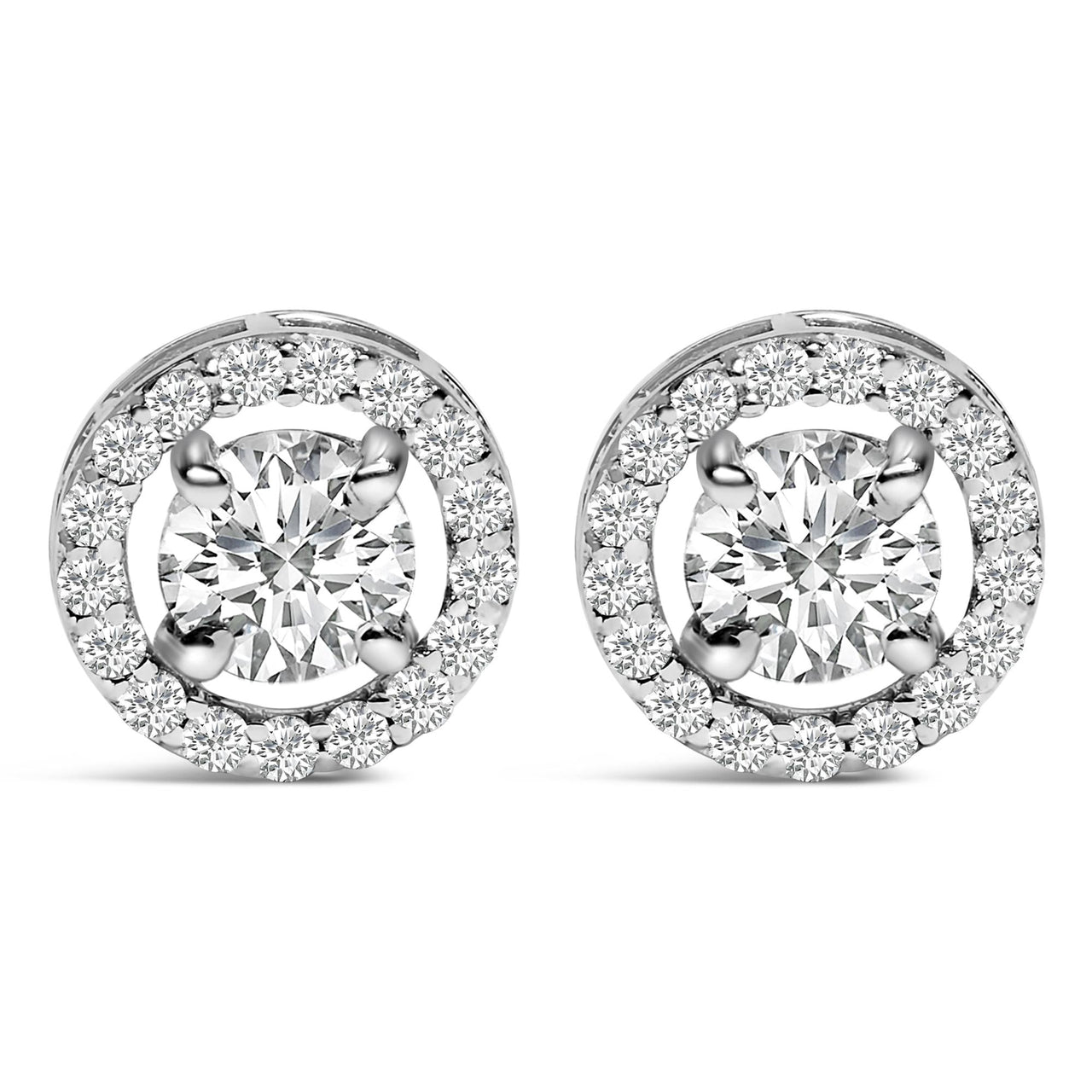 Men's 14K White Gold 1 3/4 Cttw Lab Grown Diamond Halo Cufflink