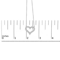 14K White Gold 1 1/2 Cttw Lab Grown Diamond Open Heart Pendant Necklace - 17