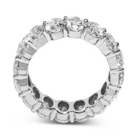 14K White Gold 6 1/2 Cttw Oval Lab Grown Diamond Eternity Band Ring (E-F Color, VS1-VS2 Clarity) - Ring Size 6.75