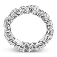 14K White Gold 3 1/3 Cttw Lab Grown Multi Shape Diamond Eternity Band Ring  - Size 6