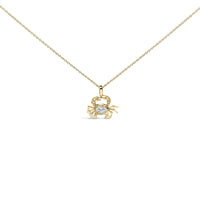 14K Yellow Gold 1/5 Cttw Lab Grown Diamond Crab Pendant Necklace