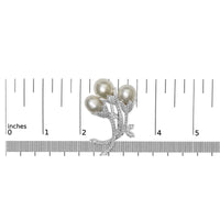 18K White Gold 2 1/5 Cttw Diamond and South Sea Pearl Floral Brooch Pin (G-H Color, VS1-VS2 Clarity)