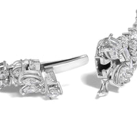 Certified Platinum 38.0 Cttw Diamond and 19 3/4 Cttw Brazilian Green Emerald Necklace, Bracelet & Earrings Three-Piece Set