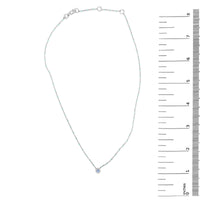 Sterling Silver Bezel Set Light Blue Aquamarine and Enamel Bead Chain Necklace