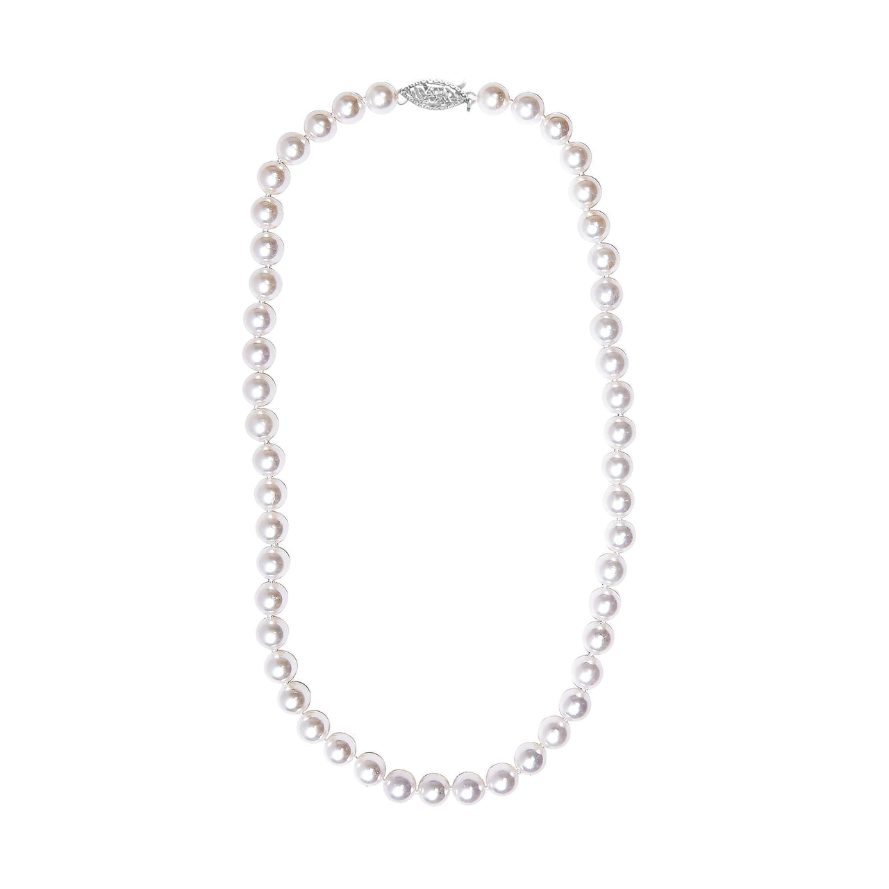 14K Gold 8.0x8.5mm Akoya Pearl Strand Necklace