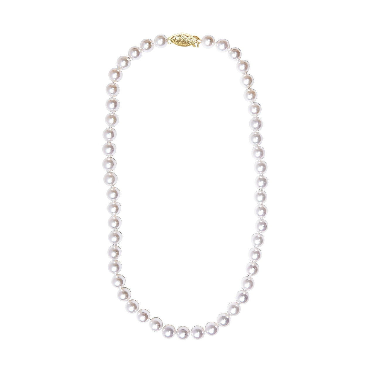 14K Gold 8.0x8.5mm Akoya Pearl Strand Necklace